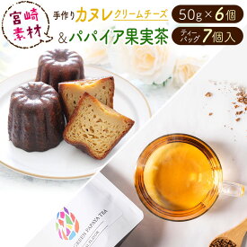 【ふるさと納税】宮崎素材の手作りカヌレ！チーズタイプ＆パパイア果実茶