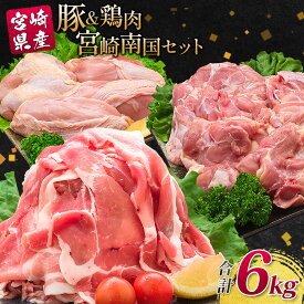 【ふるさと納税】＼レビューキャンペーン実施中／南国みやざき6kgセット＜豚肉2kg+鶏肉4kg＞切落し 鶏肉 もも むね 国産 冷凍 送料無料