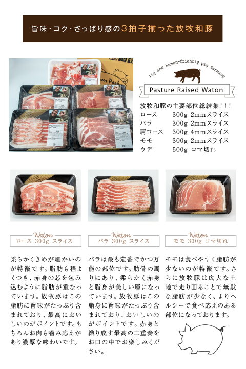 卸売 放牧和豚 肩ロース300g 4mmスライス Fucoa Cl