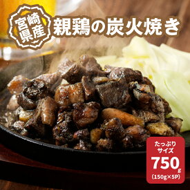 【ふるさと納税】宮崎県産親鶏の炭火焼き 150g×5P - 柚子胡椒付き 国産 鶏肉 弾力の親鶏 酒の肴 真空パック 小分け 簡易包装 レンジ調理 簡単おつまみ ご当地グルメ 鶏肉加工品 ゆず胡椒 親鶏炭火焼き 塩 送料無料 【宮崎県木城町】