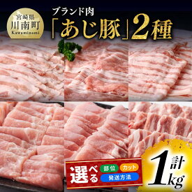 【ふるさと納税】※部位とカットが選べる※【冷蔵or冷凍が選べる】天皇杯受賞 高級ブランド肉「あじ豚」2種1kg - 宮崎県産 川南町産 豚肉 肉 セット ロース モモ バラ しゃぶしゃぶ 豚しゃぶ 豚すき 薄切り 焼肉 タレ付き ゲシュマック 天皇杯受賞！！送料無料 宮崎県川南町