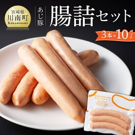 【ふるさと納税】あじ豚ソーセージセット - 宮崎県産 豚肉 あじ豚 豚 ソーセージ 粗挽きソーセージ 送料無料 川南町 D00230