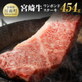 【ふるさと納税】 宮崎牛ワンポンドステーキ454g - 肉 牛肉 A4〜A5等級 宮崎牛 国産牛 宮崎県産 和牛 九州産 日本ハム 記念日 イベント BBQ 焼肉 送料無料 E11006
