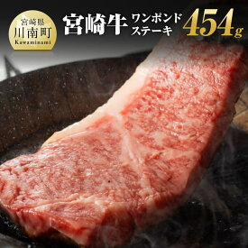 【ふるさと納税】 宮崎牛 宮崎牛ワンポンドステーキ 454g - 肉 牛肉 宮崎牛 国産牛 宮崎県産 和牛 九州産 日本ハム 記念日 イベント BBQ 焼肉 送料無料 E11006