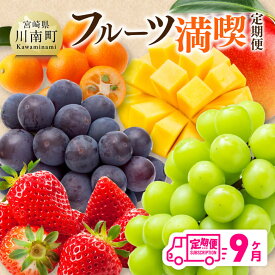 【ふるさと納税】【 全9回定期便 】 フルーツ 満喫 定期便 - 川南町産 くだもの 完熟きんかん たまたま いちご 完熟 マンゴー ぶどう ピオーネ シャイン マスカット 果物 全9回 旬の果物 お取り寄せ 季節の果物 デザート おやつ 食後 D11701t9