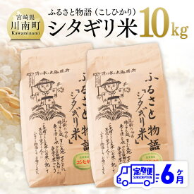 【ふるさと納税】【6ヶ月定期便】※毎月20日頃発送※【令和6年産】宮崎県産こしひかり 「シタギリ米」 10kg - お米 新米 2024年産 定期便 全6回 D04202t6