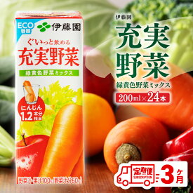 【ふるさと納税】 伊藤園 充実野菜 緑黄色野菜ミックス（紙パック）200ml×24本 【3ヶ月定期便】- 飲料類 ドリンク ソフトドリンク 野菜ジュース 野菜 ジュース ミックスジュース 飲みもの F7303-t3