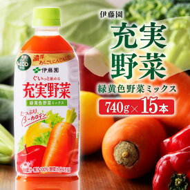 【ふるさと納税】※レビューキャンペーン※ 伊藤園 充実野菜 緑黄色野菜ミックス 740g×15本PET - 野菜飲料 野菜ジュース ミックスジュース 飲料類 果汁飲料 セット ジュース ソフトドリンク ケース ペットボトル βカロテン 人参 美容 健康 備蓄 送料無料 F7326