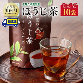 【ふるさと納税】 宮崎県産茶 ほうじ茶ティーバッグ20P 10袋セット - 日本茶 国産茶 ほうじ茶 お湯出し ティーバッグ 送料無料 C08702