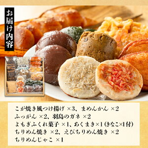 【ふるさと納税】ちりめんとつけあげの羽島名産品セット(10種)羽島名産のちりめんじゃこ、ガネ、ちまきやふくれ菓子等の和菓子を詰め合わせ!【じゅがいもの会】