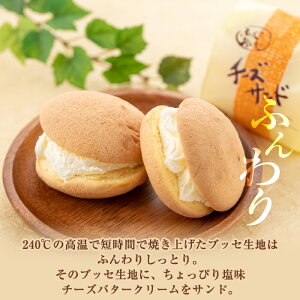 【ふるさと納税】《毎月数量限定》チーズサンド(20個)ブッセ生地にチーズバタークリームをサンドしたお菓子!贈り物・ご進物にも!【新富大生堂】