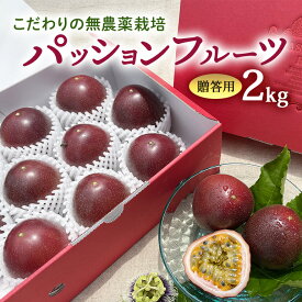 【ふるさと納税】【 先行予約 2027年 発送 】こだわりの無農薬栽培パッションフルーツ 2kg ＜贈答用＞ 果物 フルーツ くだもの 2キロ 沖縄 果実 南国フルーツ 沖縄県産 美味しい 甘い あまい 甘み 酸味 爽やか 産地直送 農家直送 産直 ギフト 贈答品 沖縄県 糸満市 送料無料