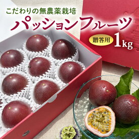 【ふるさと納税】【2026年発送】こだわりの無農薬栽培パッションフルーツ1kg ＜贈答用＞