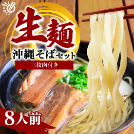【ふるさと納税】沖縄そば 生麺 8食セット 8人前 三枚肉 そば ソバ 蕎麦 豚肉 麺 だし ご当地グルメ 沖縄グルメ かつお スープ グルメ ギフトセット 沖縄 ソウルフード 贈り物 ギフト プレゼント 老舗 製麺所 沖縄県 糸満市 送料無料