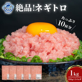 【ふるさと納税】ネギトロ 1kg (200g×5P) 訳あり 簡易包装 マグロ まぐろ 鮪 まぐろたたき 寿司 キハダマグロ