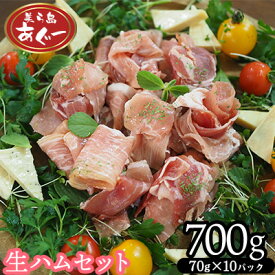 【ふるさと納税】【美ら島あぐー】　生ハムセット　700g　【70g×10パック】 あぐー 生ハム 沖縄 大宜味村 豚肉 小分け 国産 おつまみ こだわり ぶた アグー 加工品 おいしい 美味しい 取り寄せ おきなわ ハム 冷凍 まろやか 旨味