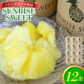 【ふるさと納税】パインアップル缶詰【SUNRISE　SWEET】12缶セット パイナップル パイン 缶詰 缶詰め フルーツ缶詰 フルーツ デザート スイーツ 果物 保存食 非常食 朝食 国産 沖縄県 東村 おすすめ 人気 贈り物 やんばる ヤンバル
