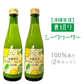 【ふるさと納税】沖縄県産青切りシークヮーサー100％果汁（2本セット）