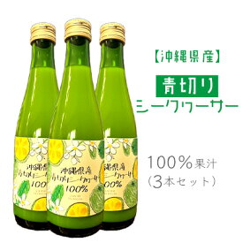 【ふるさと納税】沖縄県産青切りシークヮーサー100％果汁（3本セット）