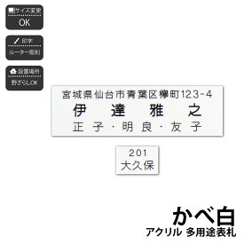 アートマーク 表札 アクリル 戸建 おすすめ シンプル 多用途 artmark アートマーク 【アクリル かべ白】おしゃれ ネーム プレート オーダーメイド