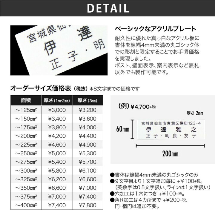 楽天市場 表札 おしゃれ 送料無料 アクリル 戸建 おすすめ シンプル 多用途 Artmark アクリル かべ白 アートマーク フェイスサイン