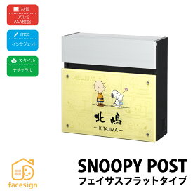 丸三タカギ ポスト 表札 戸建 モダン おすすめ 名入れ有り 丸三タカギタイプ 【スヌーピーポスト フェイサスフラット】おしゃれ ネーム プレート オーダーメイド