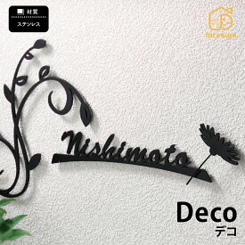 丸三タカギ 表札 ステンレス 戸建 おすすめ モダン 可愛い 丸三タカギ 【Deco デコ パーツのみ】おしゃれ ネーム プレート オーダーメイド