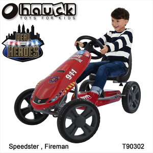 【即納】ドイツの名門ハウク・ファイヤーマンゴーカート ペダルカー 乗車カー 乗用玩具 乗用おもちゃ 乗り物 玩具 のりもの 海外 足こぎ 子供 用 女の子 男の子 外遊び 屋外 おしゃれ 誕生日プレゼント 贈り物