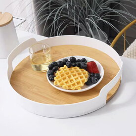 トレー トレイ オブジェ 韓国 北欧 雑貨 おしゃれ カフェ バンブー トレー インテリア雑貨 かわいい モノトーン ホワイト ブラック 白 黒 丸 小物置き プレゼント インテリアトレイ お盆 おぼん ＜ モノトーン特集 ＞