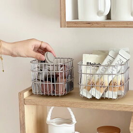 【 予約 11/17(月) 発送予定 】 小物入れ 小物収納 かご バスケット シルバー スチール 見せる収納 収納 収納トレイ 籠 韓国雑貨 韓国インテリア 北欧 おしゃれ オブジェ ワイヤーバスケット ワイヤー インテリア 雑貨 キッチン 洗面