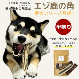 鹿の角 犬 ＼極太シリーズ登場！／【まとめ買いがお得！】 小型犬～中型犬 約11cm～約13cm（半割り）国産 北海道 無添加 エゾ鹿の角 ガム 硬い 長持ち 噛むおもちゃ 低カロリー ストレス解消 口臭ケア 犬のおもちゃ 噛む おやつ【ペット栄養管理士 / 愛犬飼育管理士 監修】