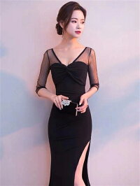 即納ロングドレスキャバドレスキャバワンピセクシーなレース切替せサイドスリットデザインストレッチロングドレスストレッチロングドレスフォーマルドレスパーティードレス