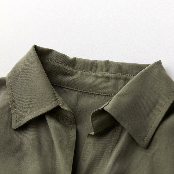 楽天市場 お買い物マラソン クーポン 送料無料 Fashfren ワンピース シャツワンピ シャツワンピース オリーブ ベージュ 羽織り ヘビロテアイテム 大人きれいめカジュアル キレカジ 新作 春 春コーデ 夏はおり シンプル 百貨店品質 代官山 Fashfren