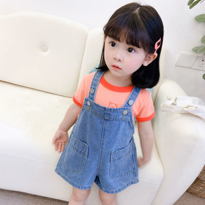 楽天市場 サロペットパンツ ワイドパンツ 女の子 キッズ 子ども 子供服 送料無料 ショートパンツ デニムパンツ デニムサロペット 夏 ワイドサロペット ゆったり 2歳 3歳 5歳 Fast Fashion