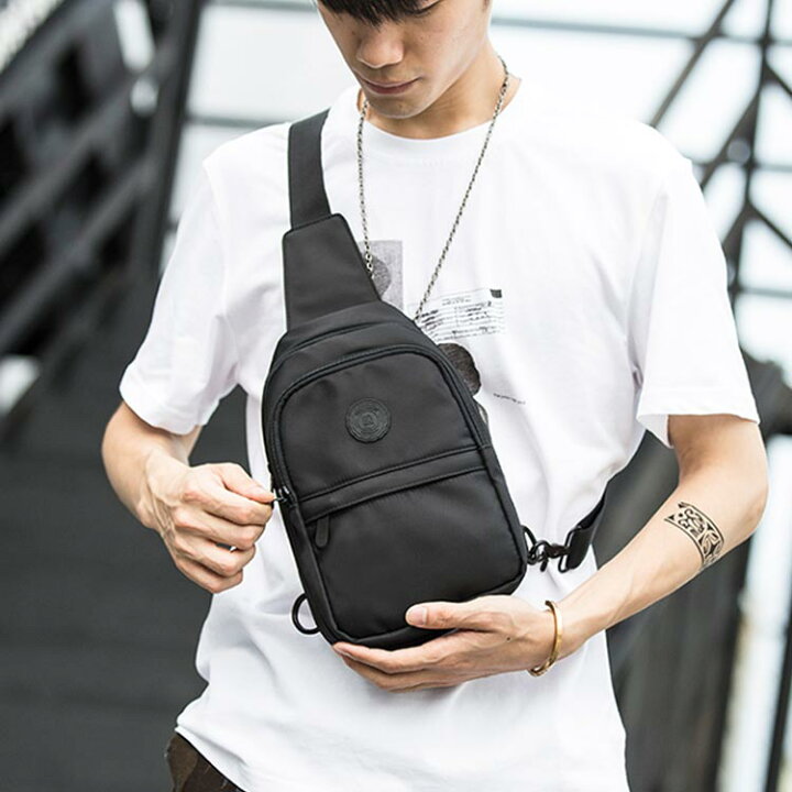 楽天市場 ボディバッグ メンズ ワンショルダーバッグ ショルダーバッグ 斜めがけバッグ 撥水 無地 お洒落 スタイリッシュ シンプル カジュアル 男女兼用 通勤 通学 お出かけ 旅行 夏新作 Fast Fashion