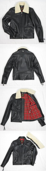 楽天市場】Freedom Leather 革ジャン 本革 メンズ ムートン襟付 