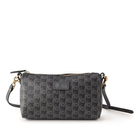 フェリージ felisi FELISI モノグラム ミニショルダー ポーチ キャンバス ポリウレタンコーティング×レザー ブラック×アスファルト ベージュ×チョーク 【Felisi公式】 512/6/MM+LD