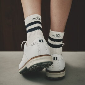 Felisi Golf フェリージゴルフ ソックス 靴下 ポリエステル コットン ホワイト ネイビー 【Felisi公式】 LINE LOGO SOCKS