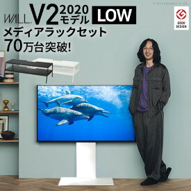 テレビ台 WALL 壁寄せ テレビスタンド 32型～60型対応 V2 ロータイプ 2020モデル+メディアラックセット