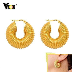 【送料無料】 ピアス ゴールド ステンレス ラウンド フープ レディース 女性 シルバー ミニマリスト チャンキー 鍵 指輪 カラー イヤーカフ 大きめ 耳リング