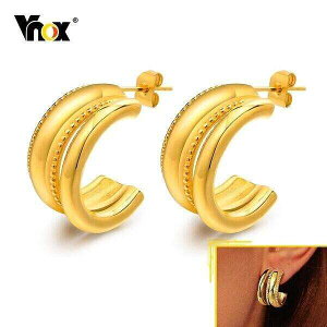 【クーポン利用で6010円】 ピアス ゴールド サークル ステンレス フープ レディース 女性 シルバー ミニマリスト 幾何学的 指輪 パーティー シック カラー ハーフ ステートメント 耳 クリップ