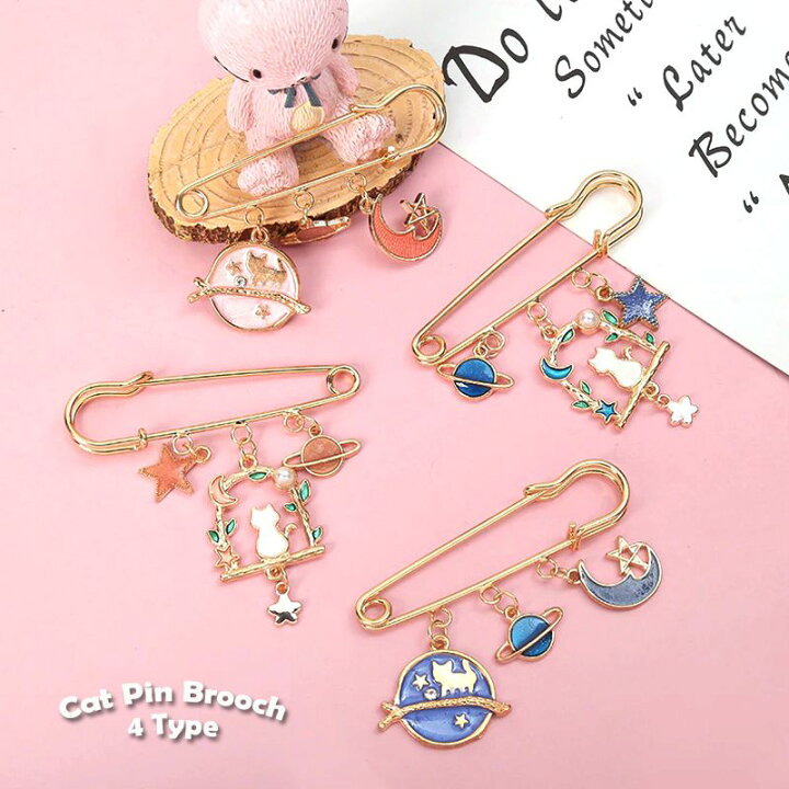 No.2  猫のブローチ・レジン・スカーフピン