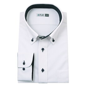 ニットシャツ ワイシャツ ノーアイロン ストレッチ ポロシャツ メンズ 長袖 吸水速乾 ボタンダウン ニット素材 伸縮性 ホワイト 白 テレワーク リモートワーク / zb1725