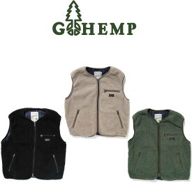 【送料無料】【MEN'S】GOHEMP ゴーヘンプ BROWN LODGE VEST ブラウンロッジベスト 素材を活かしたシンプルなボアベスト冬のウォームウェア リサイクルペットボトルボア仕様　裏地にはオリジナルのヘンプコットン生地を使用 冬の大定番 2021 防寒　ボアベスト