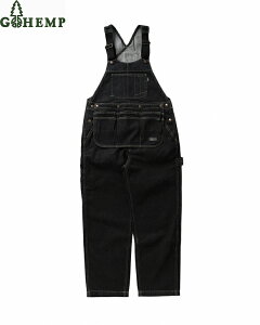 �y���������z�yMEN'S�zGOHEMP �i�S�[�w���v�jBLACK DENIM MIGHTY ALL PANTS with MULTI APRON (ONE WASH) �}�C�e�B�[�I�[���p���c���悢������12oz�̒�ԃf�j�����nHEMP COTTON DENIM���g�p�I�[�o�[�I�[�� �t���̃G�v