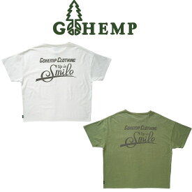 【送料無料】【MEN'S&WOMEN'S】GOHEMP UP IN SMILE WIDE PK TEE ゴーヘンプ アップインスマイル ワイドポケットT cheech & chongの1978年作品 Up in Smokeのオマージュで笑顔になれるパロディロゴ 夏の定番ベーシックTシャツシリーズのワイドポケットTシャツ