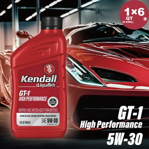 1QT× 6{ Kendall Ph GWIC GT-1 High Performance with LiquiTek Motor Oil SAE 5W-30 SP GF-6A Ki ŐV ȔRIC }bNXGWIC LebN tH[~