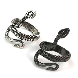 送料無料 指輪 リング 蛇 スネーク ヘビ コブラ ワンポイント ブラック ユニーク 爬虫類 両生類 アニマル 動物 メンズリング レディースリング