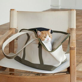 【猫 キャリー】スクエアトート ハンプ ツートン Lサイズ猫用 日本製 キャリーバッグ