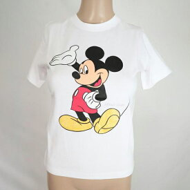《お買い得》ディズニー Disney ミッキーマウス MICKEY MOUSE 半袖 プリント Tシャツ コットン100% サイズM ホワイト レディース LCT409